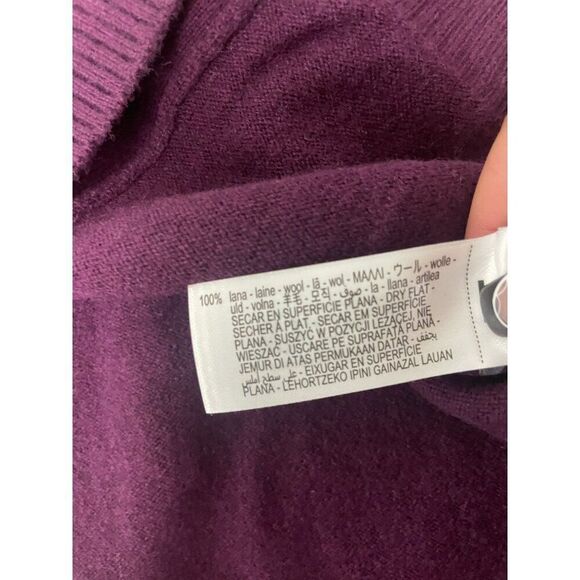 Zara Womens Sweater Medium M Purple V-Neck Wool Cardigan 2893/110 NWT - Picture 6 of 11